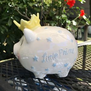 Mud Pie Mudpie Little Prince Ceramic Piggy Bank